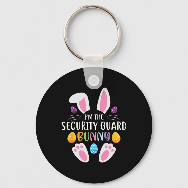 I'm The Security Guard Bunny Funny Easter Day Rabb Key Ring (Front)