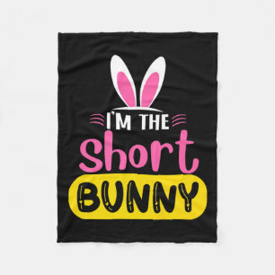 Im The Short Bunny Rabbit Ears Egg Funny Easter D Fleece Blanket