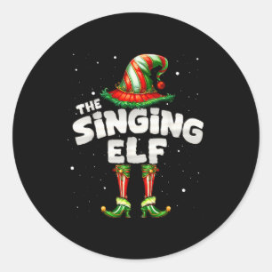 I'm The Singing Elf Family Matching Group Christma Classic Round Sticker