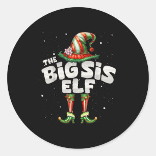 I'm The Sister Elf Family Matching Group Christmas Classic Round Sticker