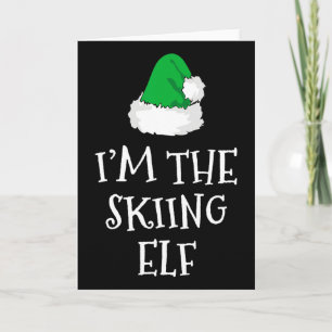 I'm The Skiing Elf Christmas Funny Pajama Ski Skie Card