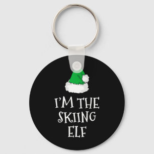 I'm The Skiing Elf Christmas Funny Pajama Ski Skie Key Ring