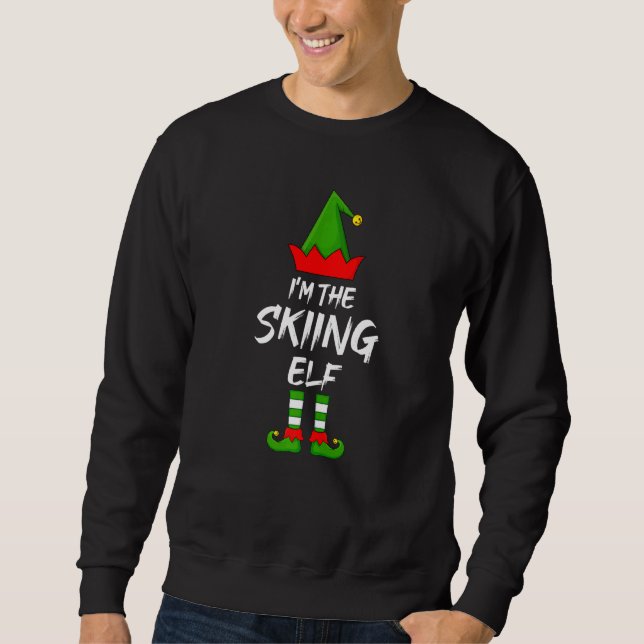 I'm The Skiing Elf Matching Family Elf Christmas Sweatshirt (Front)