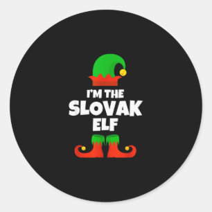 I'm The Slovak Elf Family Pajama Christmas Funny S Classic Round Sticker