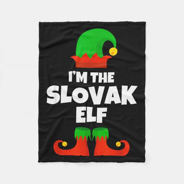 I'm The Slovak Elf Family Pajama Christmas Funny S Fleece Blanket (Front)