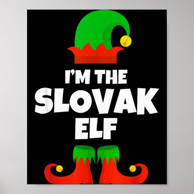 I'm The Slovak Elf Family Pajama Christmas Funny S Poster (Front)