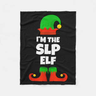 I'm The Slp Elf Family Pajama Christmas Speech Lan Fleece Blanket