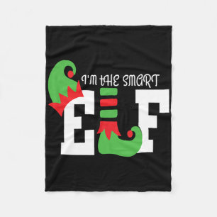 I'm The Smart Elf Matching Family Christmas Funny  Fleece Blanket