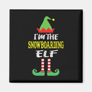 I'm The Snowboarding Elf Matching Family Group Chr Magnet