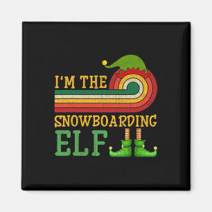 I'm The Snowboarding Elf Matching Group Xmas Party Magnet