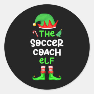 I'm The Soccer Coach Elf Christmas Matching Pajama Classic Round Sticker