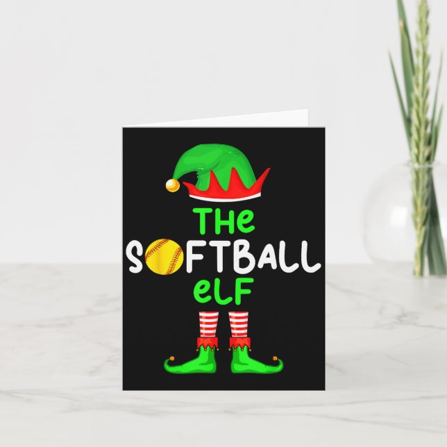 I'm The Softball Elf Christmas Family Matching Paj Card (Front)