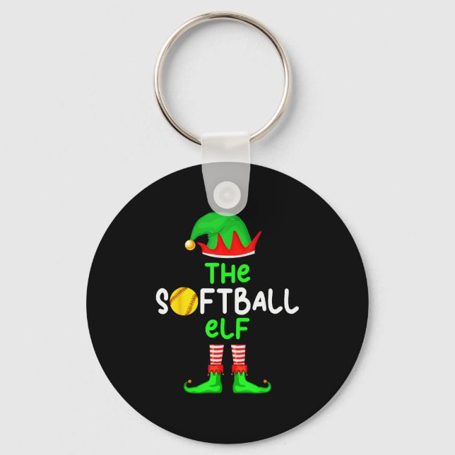 I'm The Softball Elf Christmas Family Matching Paj Key Ring (Front)