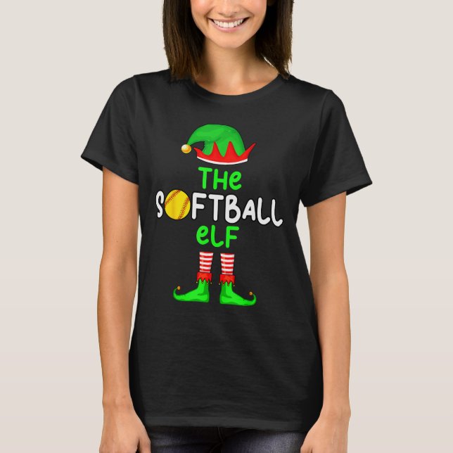 I'm The Softball Elf Christmas Family Matching Paj T-Shirt (Front)