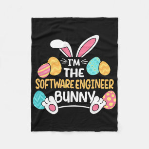 Im The Software Engineer Bunny Developer Easter  Fleece Blanket