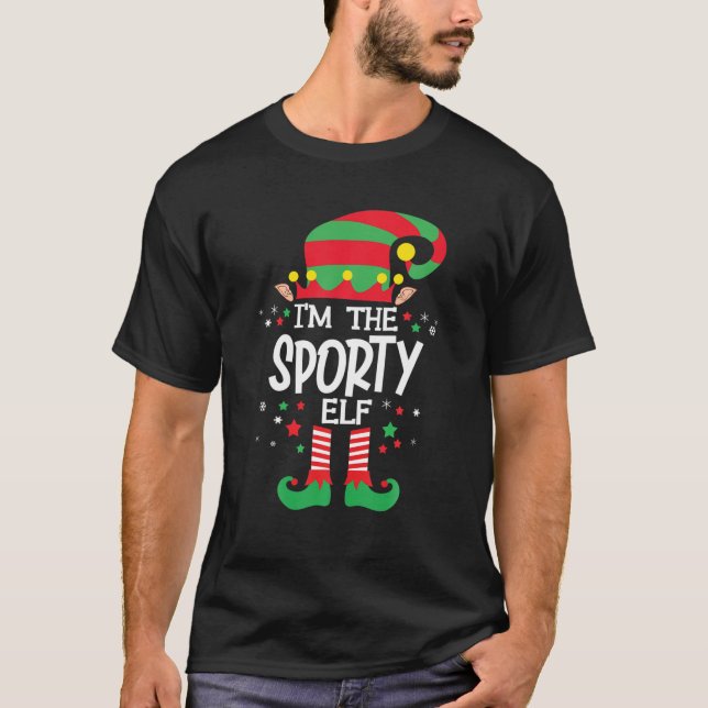 I'm The Sporty Elf Family Group Matching Christmas T-Shirt (Front)