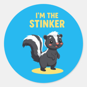 Im The Stinker Skunk Cute Cartoon Classic Round Sticker