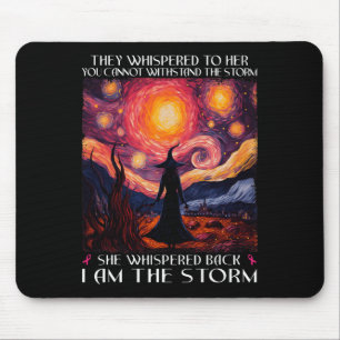 I'm The Storm Breast Cancer Witch Halloween Starry Mouse Pad
