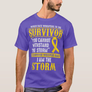 I'm The Storm Childhood Cancer Warrior Yellow Ribb T-Shirt