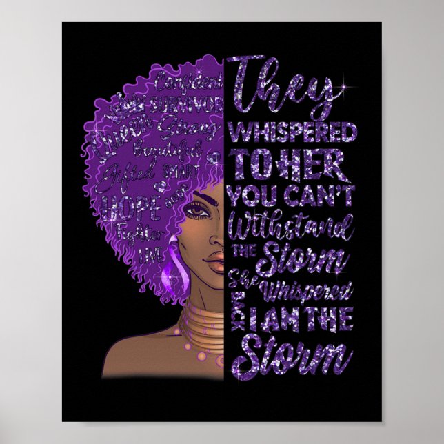 I'm The Storm Strong Black Woman Purple Overdose A Poster (Front)