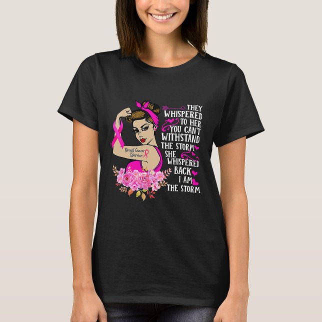 I'm The Storm Strong Women Breast Cancer Warrior T-Shirt (Front)
