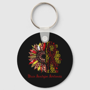 I'm The Storm Sunflower Leopard Brain Aneurysm War Key Ring