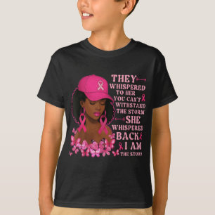 Im The Storm Women Black Cowgirl Breast Cancer Awa T-Shirt