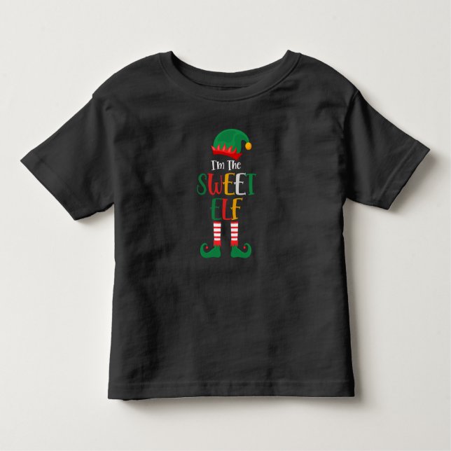 Im The Sweet Elf Matching Christmas Toddler T-Shirt (Front)