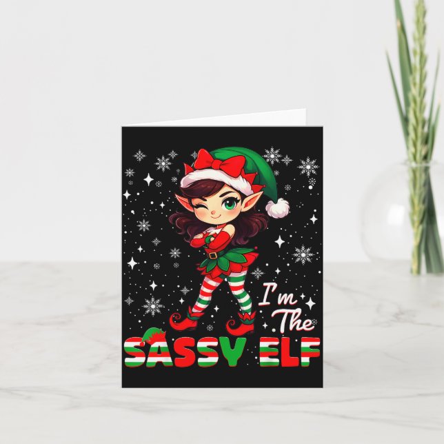 Im The Sy Elf Cute Snowflake Christmas Xmas Girl W Card (Front)