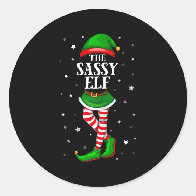 Im The Sy Elf Matching Christmas For Teen Girls Ki Classic Round Sticker (Front)