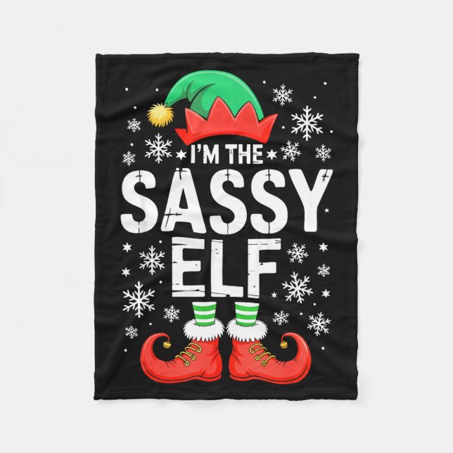 I'm The Sy Elf Shirt Family Matching Christmas Cos Fleece Blanket (Front)