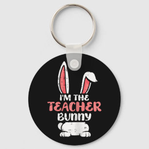 Im The Teacher Bunny Easter Egg Hunting Spring Wom Key Ring