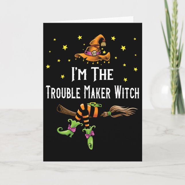 Im The Trouble Maker Witch Halloween Matching Grou Card (Front)