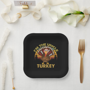 I'm The Uncle Turkey Family Matching Thanksgiving  Paper Plate