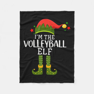 I'm The Volleyball Elf Funny Matching Christmas Co Fleece Blanket