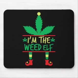 I'm The Weed Elf Funny Ugly Christmas Sweater Mouse Pad