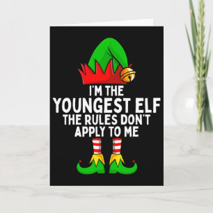 I'm The Youngest Elf Matching Family Christmas Card