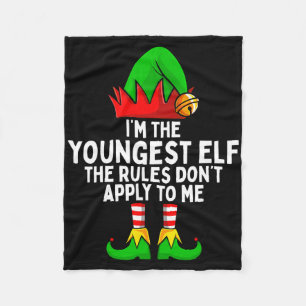 I'm The Youngest Elf Matching Family Christmas  Fleece Blanket