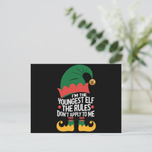 I'm The Youngest Elf Matching Family Christmas Holiday Postcard