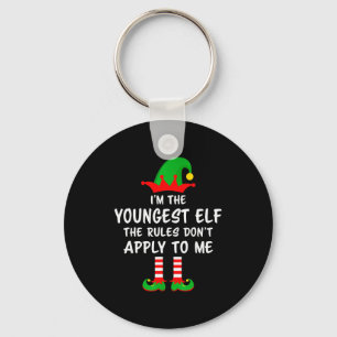 I'm The Youngest Elf Matching Family Christmas Key Ring