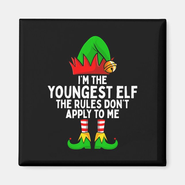 I'm The Youngest Elf Matching Family Christmas  Magnet (Front)
