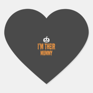 I'm Their Mummy Halloween Mummy Design Heart Sticker