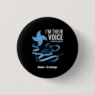 I'm Their Voice Child Abuse Prevention Awareness 3 Cm Round Badge
