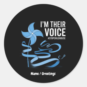 I'm Their Voice Child Abuse Prevention Awareness  Classic Round Sticker