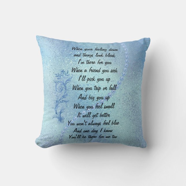 'I'm there for you'  Friendship Throw Cushion (Front)