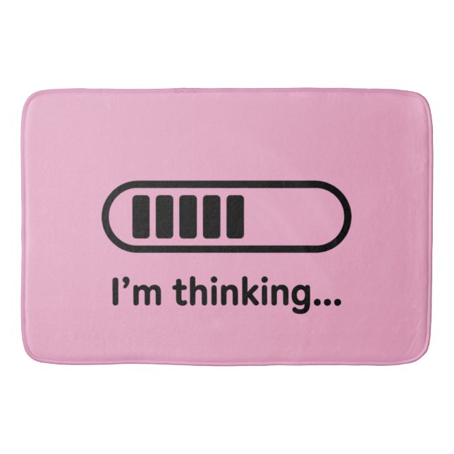 I'm Thinking... Loading Progress Bar Pink Minimali Bath Mat (Front)