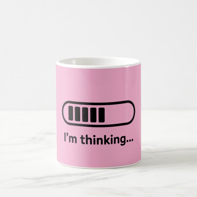 I'm Thinking... Loading Progress Bar Pink Minimali Coffee Mug (Center)