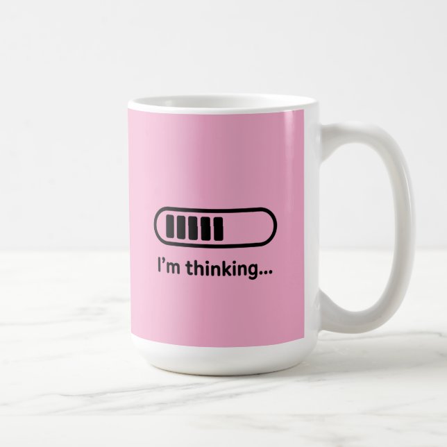 I'm Thinking... Loading Progress Bar Pink Minimali Coffee Mug (Right)