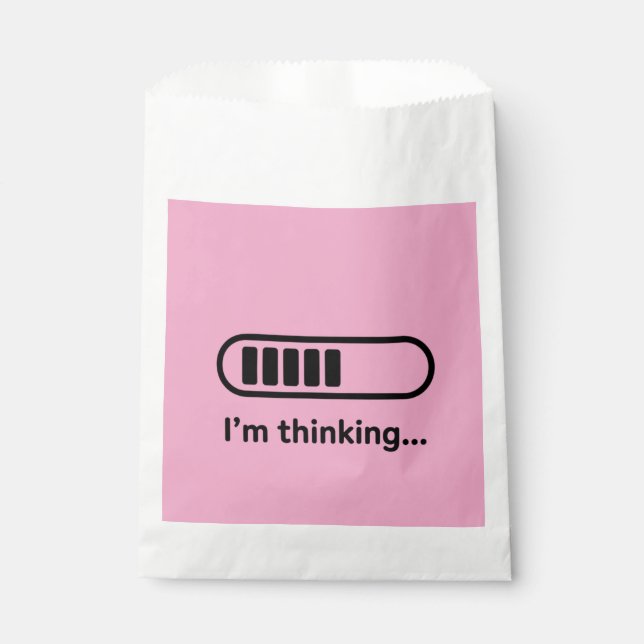 I'm Thinking... Loading Progress Bar Pink Minimali Favour Bag (Front)