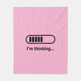 I'm Thinking... Loading Progress Bar Pink Minimali Fleece Blanket